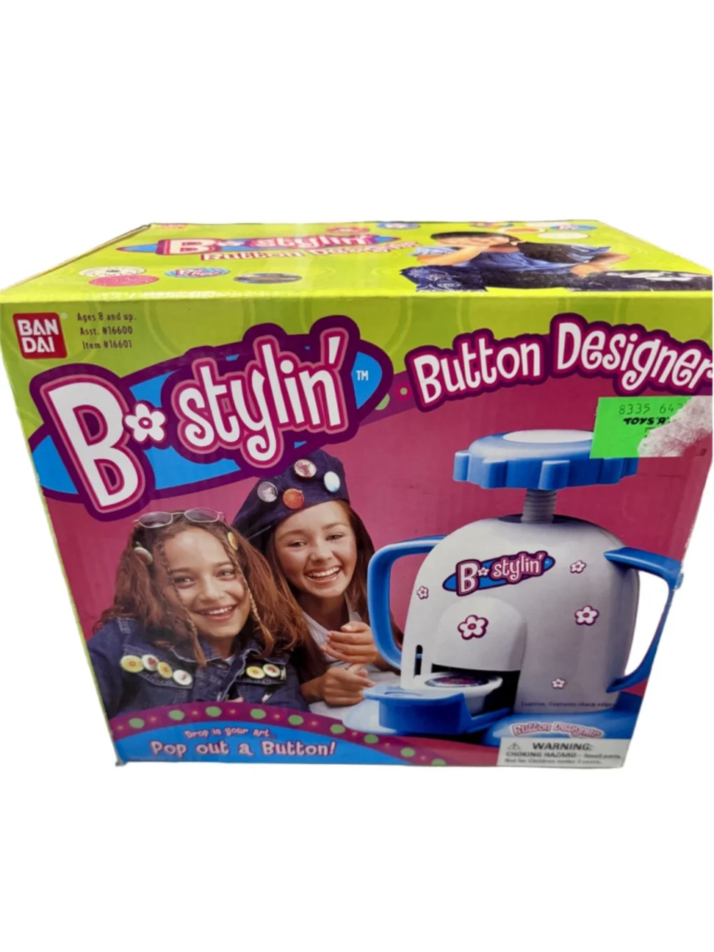 NIB VINTAGE BANDAI 2003 B-STYLIN Button & Badge Maker for ages 8 & up